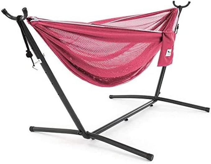 Vivere C9MESH-45 Hammock with Stand, Rose and Celeste
