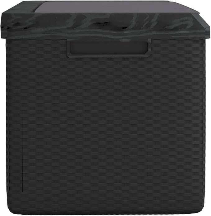 Large Outdoor Storage Box with Gas-Lift Lid, Collapsible Design, UV-Resistant Anthracite Polypropylene, 92.5 Gallon Capacity for Patio, Garden, and Terrace Organization