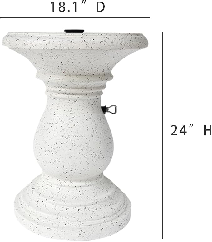 Patio Umbrella Side Table, Heavy Duty Outdoor Umbrella Stand, Umbrella Holder for Garden Backyard Lawn Poolside Deck, White