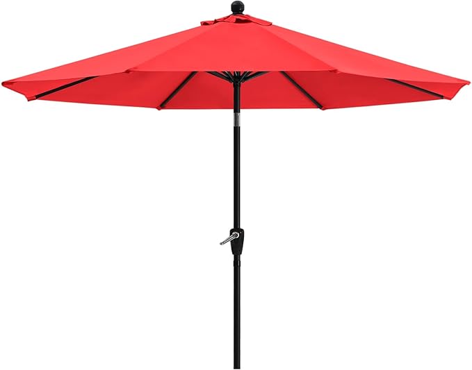 ABCCANOPY 7.5FT OutdoorPatio Umbrella, UV Protection Table Umbrella w/Crank for Easy Set Up, Suitable for Garden, Lawn, Deck & Backyard (Red)