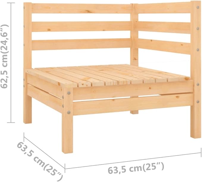 Patio Corner Sofas,Wooden Sofa,Patio Lounge Set,Outdoor Furniture,Patio Conversation Sets,for Garden,Deck,Backyard,2 pcs Solid Pinewood