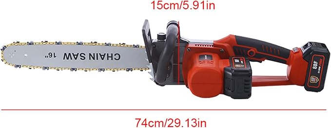 16” Chainsaw, Portable Electric Chain saws, Handed Woodcutting Chain Saw for Cutting Tree Wood with Tool Kit Chainsaw in Garden Farm (Electric,16Inch)