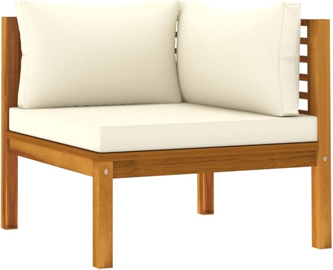 2-Seater Patio Sofa with Cream Cushion,Patio Lounge Set,Patio Furniture Sets,Patio Conversation Sets,Outdoor Furniture Sets,for Garden,Backyard,Outdoor,Solid Acacia Wood