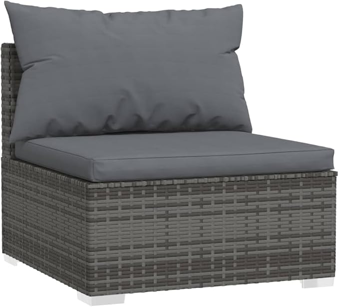 Patio Lounge Set with Cushions,Outdoor Patio Furniture,Conversation Furniture,Patio Furniture Sets,for Terrace,Garden,Backyard,3 Piece Gray Poly Rattan