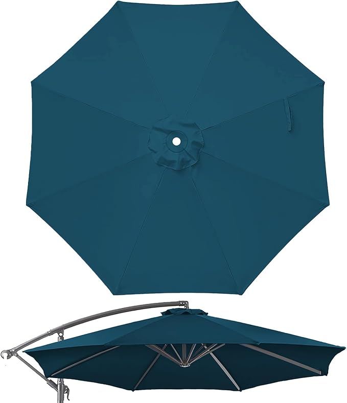 10ft Patio Umbrella Replacement Canopy for 8 ribs, Fits Hanging Offset Cantilever Market Outdoor Patio Shades，Canopy Only