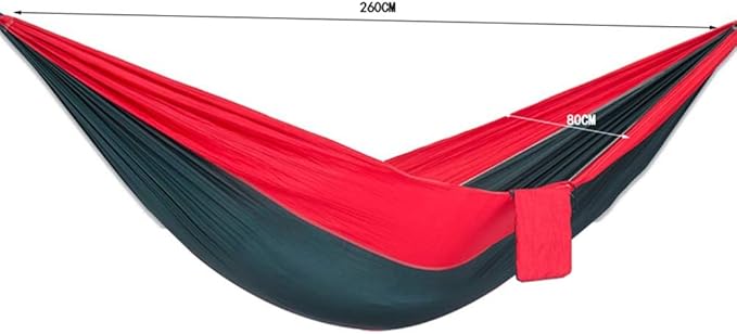 Camping Hammock, Hammock Outdoor Parachute Cloth Single Double Student Indoor Dormitory Bedroom Swing Tourism Hiking Leisure Equipment Aerial Tent(Rojo)