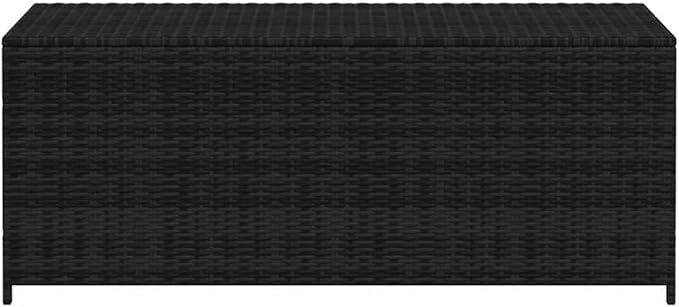 Patio Storage Box Black 59"x19.7"x23.6" Poly Rattan Storage Boxes, Outdoor Furniture