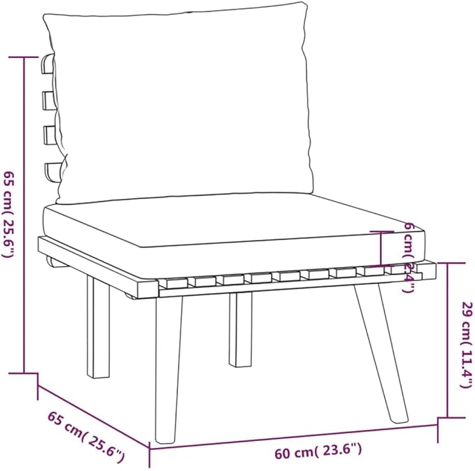 Patio Lounge Set with Cushions,Patio Furniture Sets,Patio Conversation Sets,Outdoor Furniture Sets,for Garden,Backyard,Outdoor,6 Piece Solid Acacia Wood