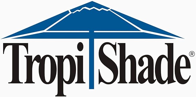 TropiShade 9 ft Wood Market Umbrella with Beige Polyester Cover