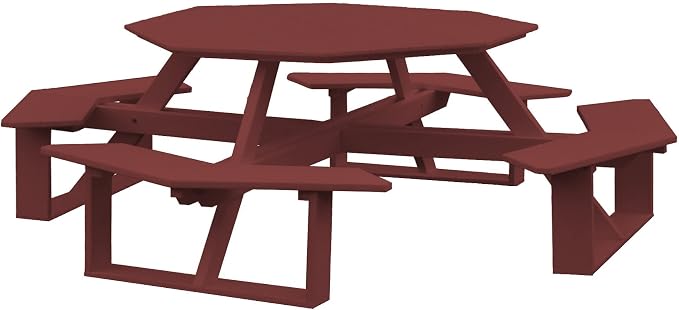 Amish-Made 54" Octagon Cherrywood Poly Walk-in Picnic Table