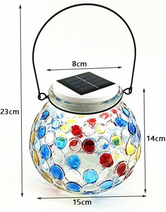 Color Changing Solar Powered Mosaic Glass Ball Light, IP65 Waterproof Garden Outdoor Table Lamps, Decorative Night Light for Patio, Yard, Room & Ideal Gift for Women/Girls