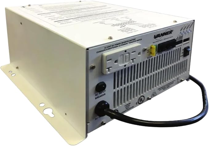Vanner LSC12-1100 LifeSine Pure Sine Wave Ambulance Inverter/Charger – 1100W / 12V DC to 120V AC – 55A Battery Charger – UL/cUL 458 Certified