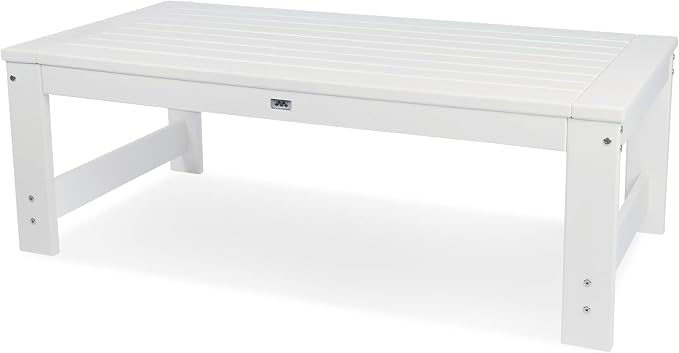 NewTechWood Boston Ivory Rectangle Plastic Outdoor Coffee Table