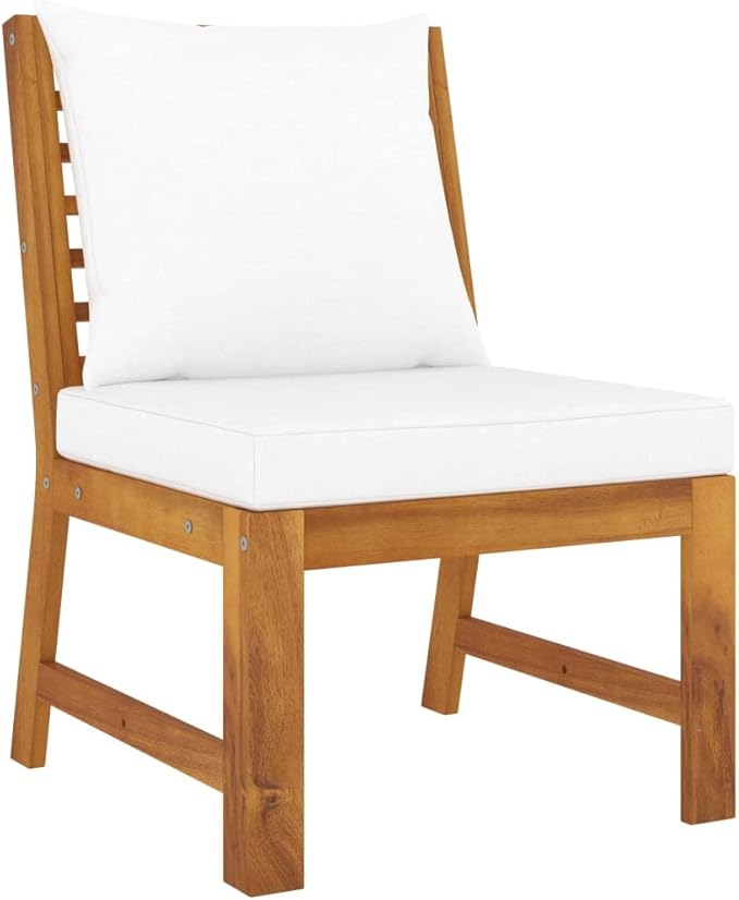 Backyard Furniture Patio Conversation Sets Outdoor Seating 5 Piece Patio Lounge Set with Cushion Cream Solid Acacia Wood Suitable for Swimming Pool, Courtyard, Garden
