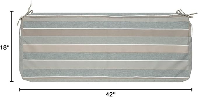 FUNHOME Outdoor Bench Cushion Cover 42 x18 x 3 inch,Water Resistant Cover with Zipper&Ties,Fade-Resistant Slipcover,Patio Porch Swing Cushion Cover Replacement Only,No Insert(Gray Stripe)