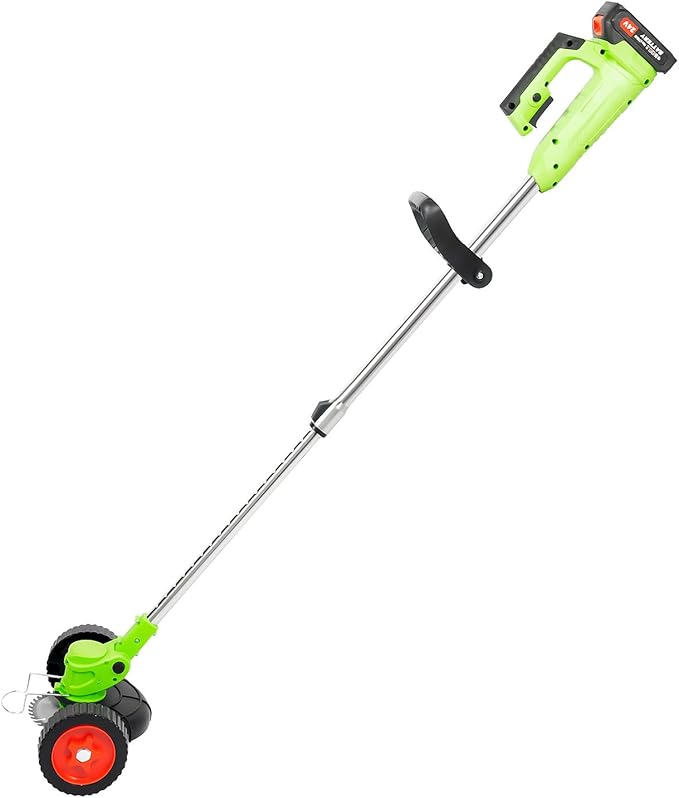 Cordless Grass Trimmer, 650W Electric Weed Wacker with 2 Batteries & Charger, 24V Battery Powered Lawn Mower with U-Shaped Handle, Adjustable Telescopic Pole & 90° Flip Head for Yard, 34.65-49.21in