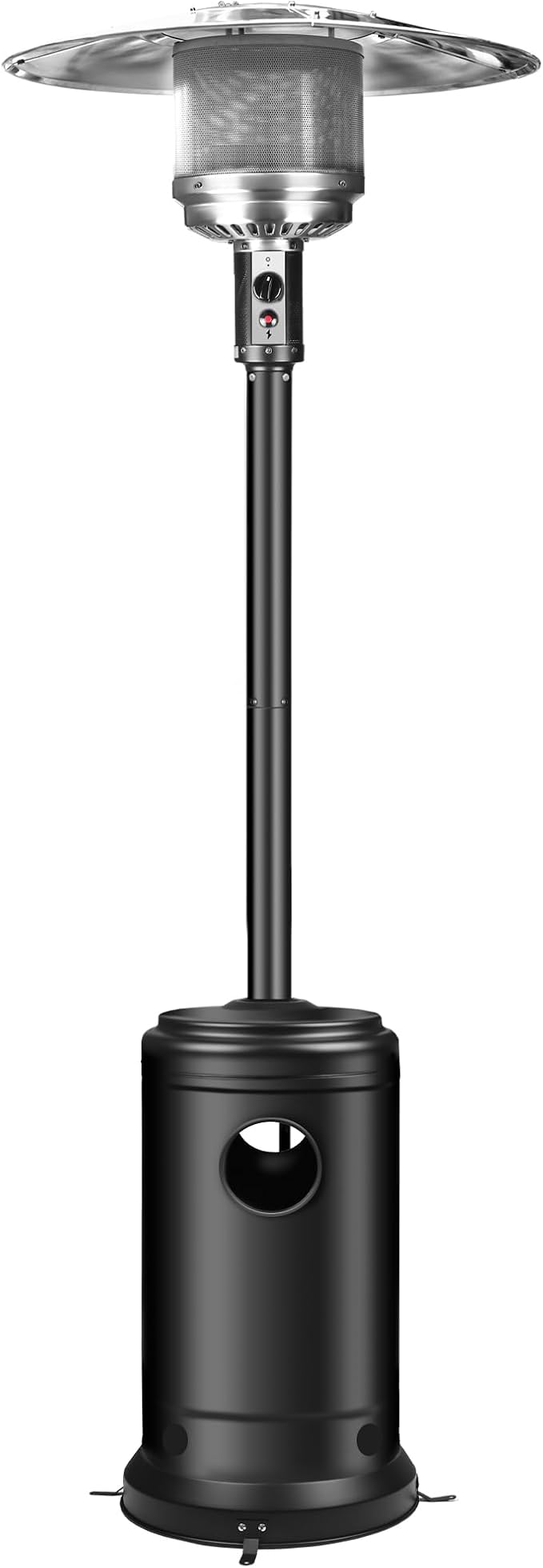 50,000 BTU Propane Patio Heater with Wheels – Outdoor Gas Heater for Backyard, Garden & Restaurant, Powder-Coated Steel Body with Easy Ignition & Safety Shut-Off (w/o waterbox)