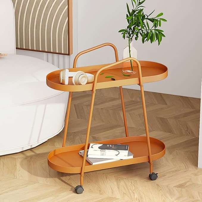 Wheeled Trolley Side Cabinet Mobile Coffee Table Living Room Sofa Small Bedside Table Office Balcony Outdoor Furniture (Color : White-Space Element (1) 3, Size : 60 * 64cm) (Svart 60 * 64cm)