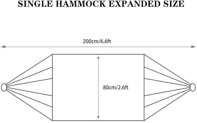 Anti-Rollover Hammock with Wooden Arc Pole, Camping Portable Hanging Bed with Carabiner, Relaxation, Load Bearing 250kg/350kg(Brown,6.6 * 2.6ft)