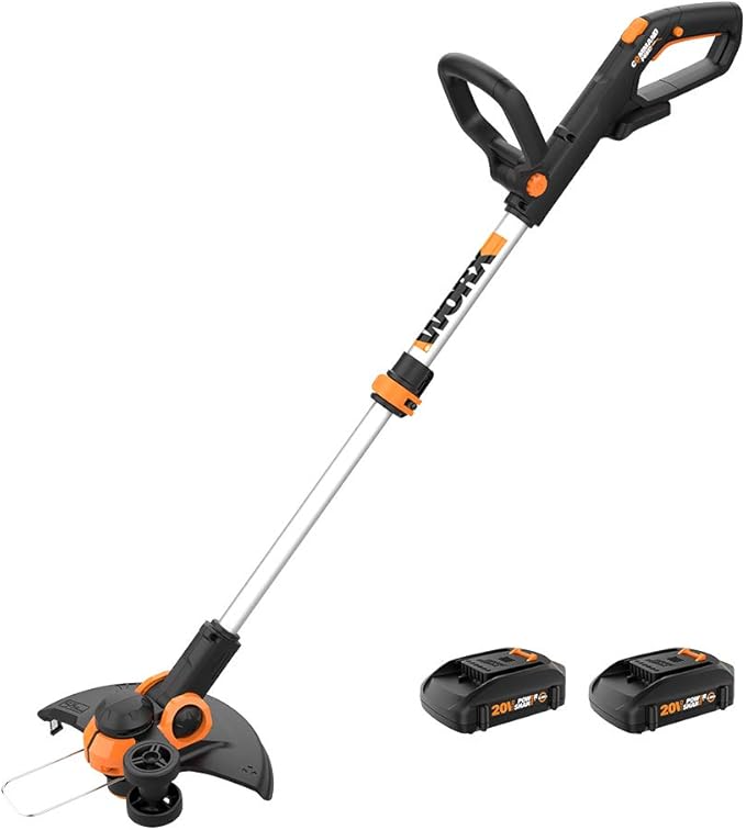 Worx String Trimmer Cordless GT3.0 20V PowerShare 12" Edger & Weed Trimmer (2 Batteries & Charger Included) WG163 and WORX WG545.9 20V Work Air Lithium Multi-Purpose Blower/Sweeper/Cleaner Tool ONLY