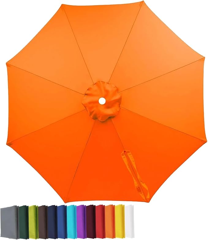 Garden Umbrella Replacement Canopy, Patio Umbrella Cover, 6.6ft-13ft Water Resistant Yard Parasol Top Cover, 6 Ribs 8 Ribs Beach Umbrella Canopy for Outdoor Poolside Balcony