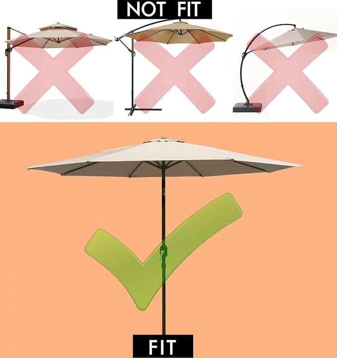ontheway 11FT Patio Umbrella Enhanced Replacement Canopy Market Table 8 Ribs Umbrella Canopy