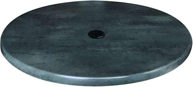 Holland Bar Stool 30" Diameter Black Steel, Indoor/Outdoor All-Season EnduroTop Table Top with Umbrella Hole with Umbrella Hole