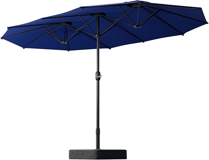 Sannwsg 15ft Large Patio Umbrella, Double Sided Outdoor Umbrellas, Market Umbrellas with Crank Handle, Backyard Umbrela for Deck, Garden, Pool