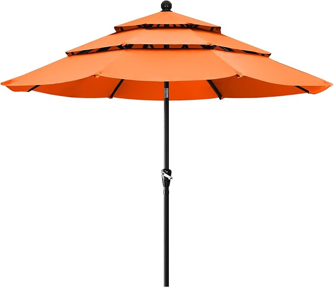 ABCCANOPY Patio Umbrellas 3-Tiers 11FT (Orange)
