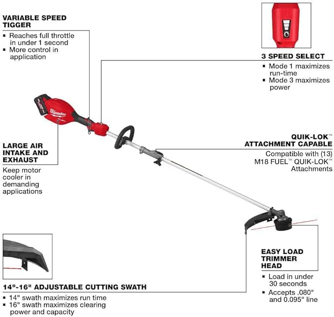 A for M18 Fuel String Trimmer with Quik-LOK Kit + TPT Premium cart tecforeman
