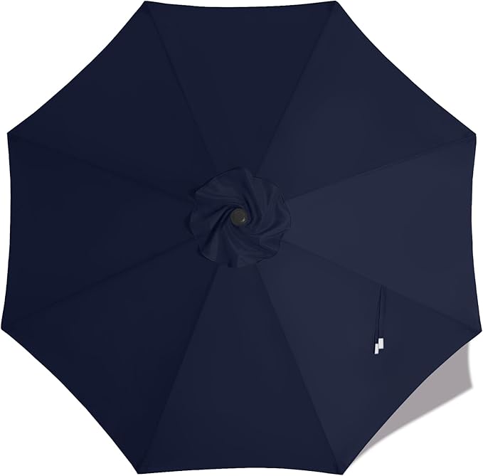MASTERCANOPY Patio Umbrella 10 ft Replacement Canopy for 8 Ribs-Navy Blue Canopy Only