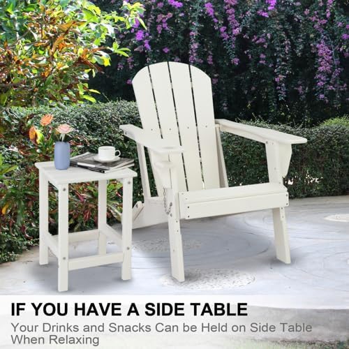 Zimtown Adirondack Side Table, 15 Inch Square HDPE Outdoor Side Table, Small Modern End Tables, Coffee Table for Outside, Patio, Backyard, Pool, Lawn, Beach, Waterproof & Portable