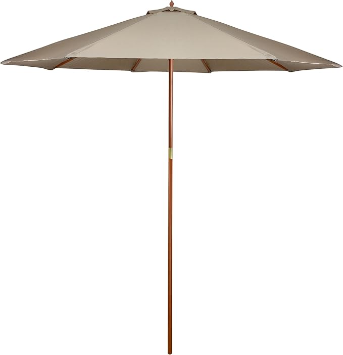 Northlight 9ft Outdoor Patio Market Umbrella with Wooden Pole, Tan