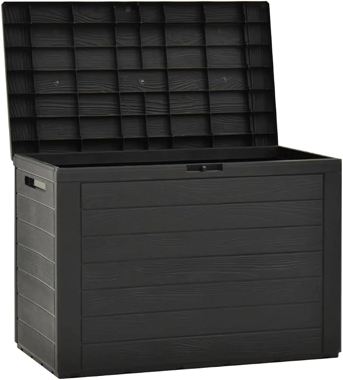 Patio Storage Box,Outdoor Toy Box,Outdoor Cushion Storage,Pool Storage,Outdoor Towel Storage,for Patio Furniture, Pillows, Pool Supplies, Garden Tools, Anthracite 38.7"x17.3"x21.7"
