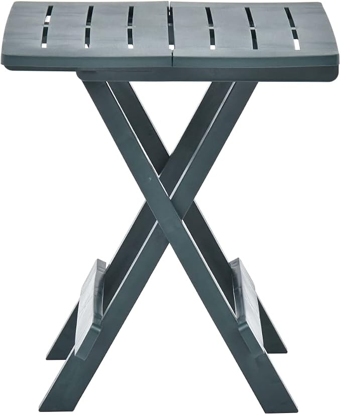 vidaXL Patio Table, Outdoor Side Table, Folding Patio Table, Garden Table for Picnic Camping Porch Deck Lawn Backyard Terrace, Plastic Green