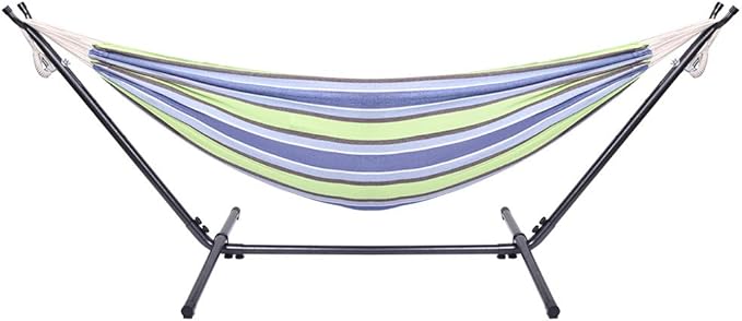 Hammock with Stand, Hammock Stand 600 lbs Capacity Portable Outdoor Hammock stand - Inhouse, Outdoor, Camping, Hammock Stand Set fits apartment patio,Cotton Hammock with Stand for Outside