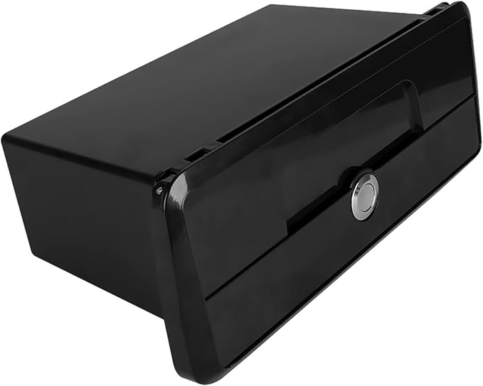 Boat Deck Storage Box Lockable Marine Organizer Embedded Button Lock Lightweight PP Material Suitable for Yacht Boat Fishing Tool Storage, Black