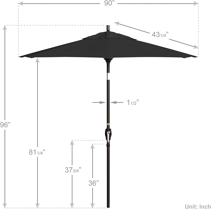 California Umbrella 7.5' Round Aluminum Market Umbrella