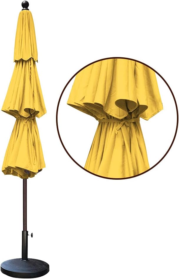 EliteShade USA 10-Year-Non-Fading 11ft 3-Tier Market Patio Umbrella, Commercial Grade Outdoor Table Umbrella with Cylinder Push-Up, Windproof & UPF 50+ UV Protection, Heavy Duty Ventilation for Garden, Deck, Pool, Backyard, Beach & Bistro, Sunflower Ye...