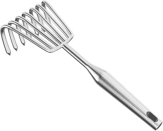 Hand Rake Stainless Steel Heavy Duty Garden Rake Weeding Tool Ergonomic Claw Rake Soil Tiller Portable Planting Rake Suitable for Flower Beds Yard Wor , 7 Tine