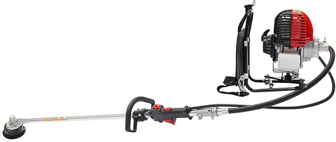 Backpack 4 Stroke 2 in 1 Brush Cutter, 8500RPM Single Cylinder Gasoline Weed Eater String Trimmer, Hedge Trimmer for Farmland Weeding, Harvesting, Clearing