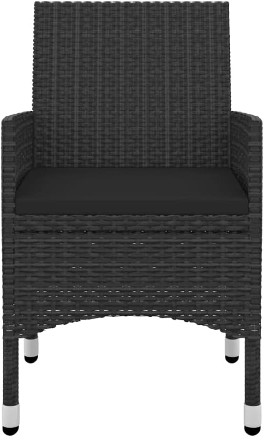 Patio Dining Set with Cushions,Patio Lounge Set,Outdoor Table and Chairs Set,Terrace Conversation Set Furniture,Outdoor Furniture,for Garden,Backyard,3 Piece Poly Rattan and Glass