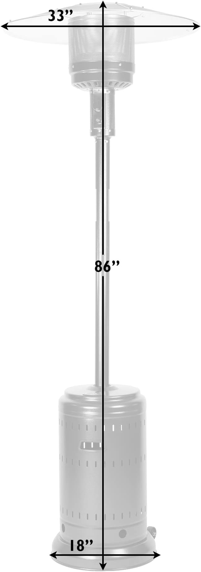 Fire Sense 60485 All Seasons Patio Heater With Wheels 46,000 BTU Output Electronic Ignition System Portable Outdoor Propane Heater Patio Heater – Hammered Bronze