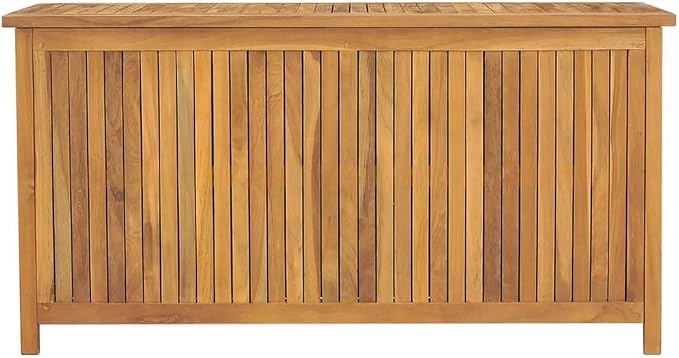 Wooden Patio Storage Box, Outdoor Storage Container, Wood Storage Box, Wooden Portable Deck Box & Outdoor Container, 44.9"x19.7"x22.8" Solid Wood Teak,-114
