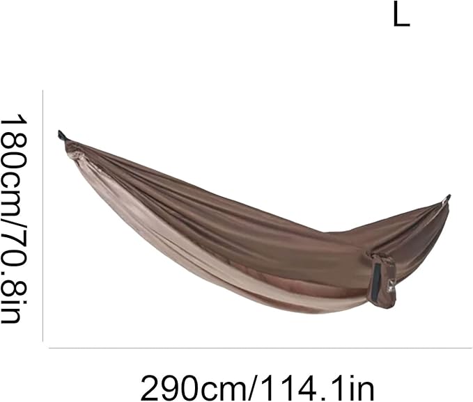 Polyester Fiber Hammock Outdoor Camping Travel Lightweight Multifunctional Side with Storage Bag Tree Hanging Hammock(L)