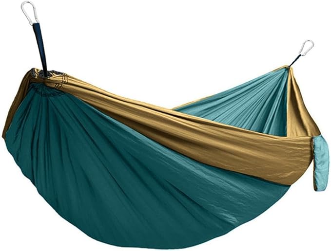 Camping Hammock,hammock,Breathable Nylon Fabric (parachute Fabric) with Strong Load-bearing Capacity, Suitable for Outdoor Places Such As Parks, Seashores and Camping.(Dark Green Camel)