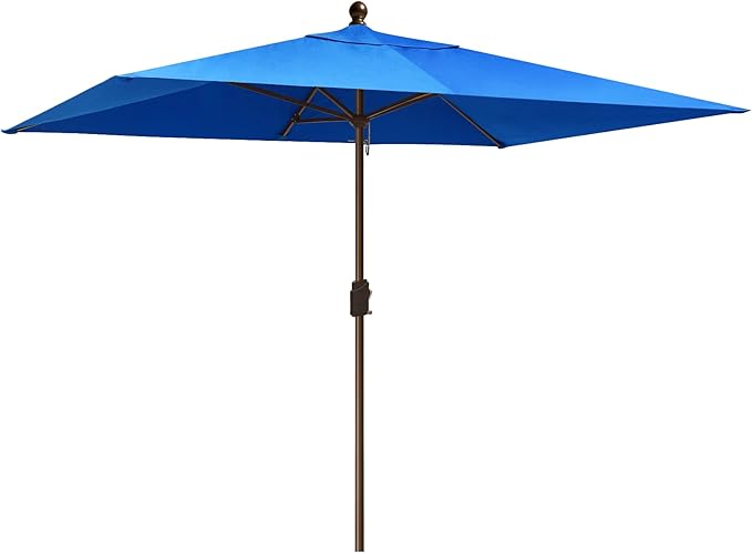EliteShade USA 10-Year-Non-Fading 6.5x10Ft Rectangular Market Patio Umbrella, UPF 50+ UV Protection Performance Sun Umbrella, Heavy Duty Commercial Grade Outdoor Table Umbrella with Crank, Windproof Vented Top for Garden, Pool, Deck and Outdoor Playset...