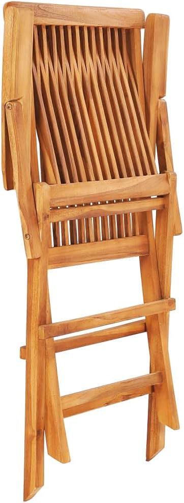 vidaXL Solid Teak Wood 7-Piece Patio Dining Set - Folding Table and Chairs - Durable Outdoor Garden Terrace Furniture Set with Fine Sanded Finish - Weather Resistant - Easy Assembly