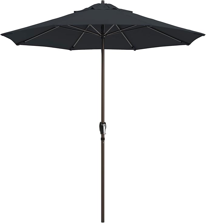 California Umbrella 10-Year Protection 7.5 Ft Outdoor Patio Umbrella, Pacifica Fade-Resistant Fabric, Auto-Tilt, Heavy Duty Aluminum Frame, 8 Reinforced Ribs for Pool or Deck, Bronze Pole, Sapphire
