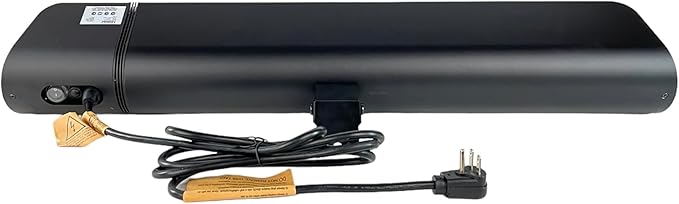 SunWave 2000-Watt Black Carbon LED Screen Infrared Patio Heater, Wireless Remote Controlled with 6 Heat Levels, Electric 220-240v Residential or Commercial by Muskoka Lifestyle Products